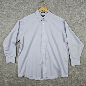 REPP Ltd Dress Shirt Men's Blue Size 18-35 BIG (XXL) Pima Blend Single Needle‎